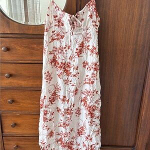 Monteau White and Red Floral Dress